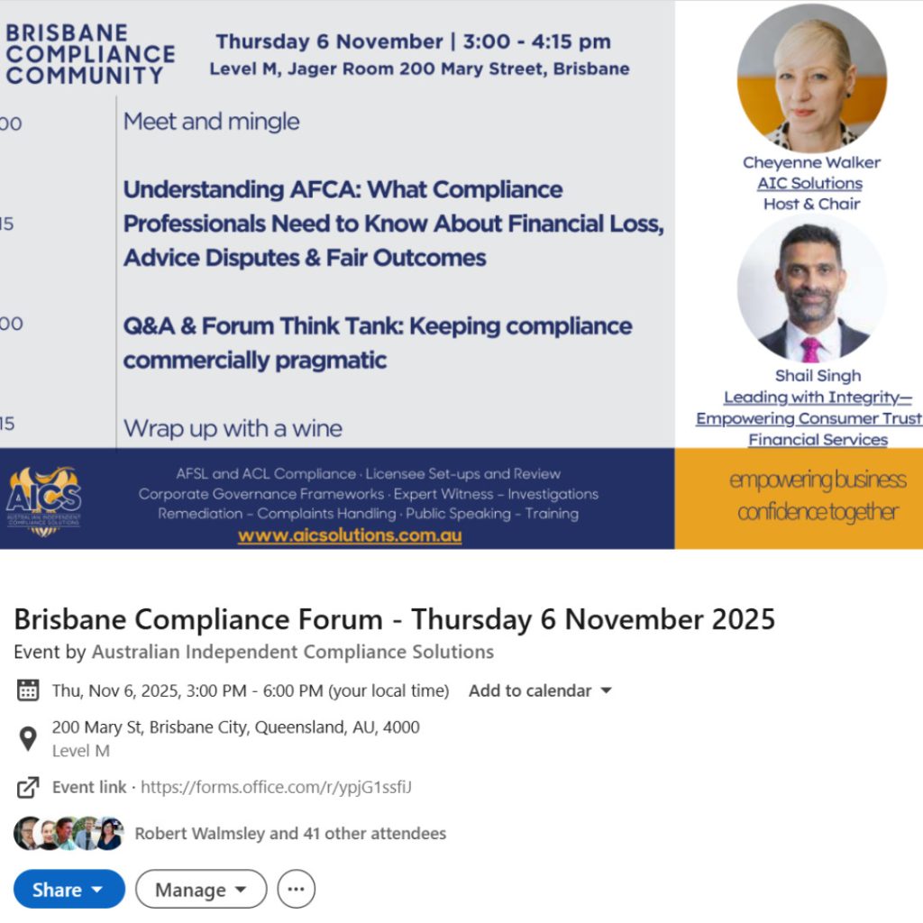 Brisbane Compliance Forum November 2025